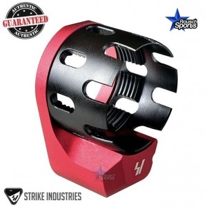Strike Industries Enhanced Castle Nut and Extended QD End Plate RED .223 5.56 .308 RED AR 15 M4 M16 Best Discount Wholesale AR Parts and Accessories Austin Texas